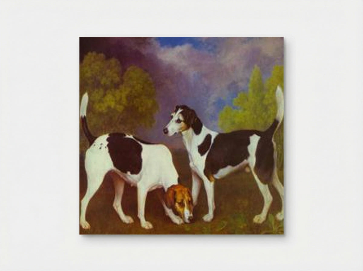 Hound and Bitch in a Landscape - George Stubbs - Poster