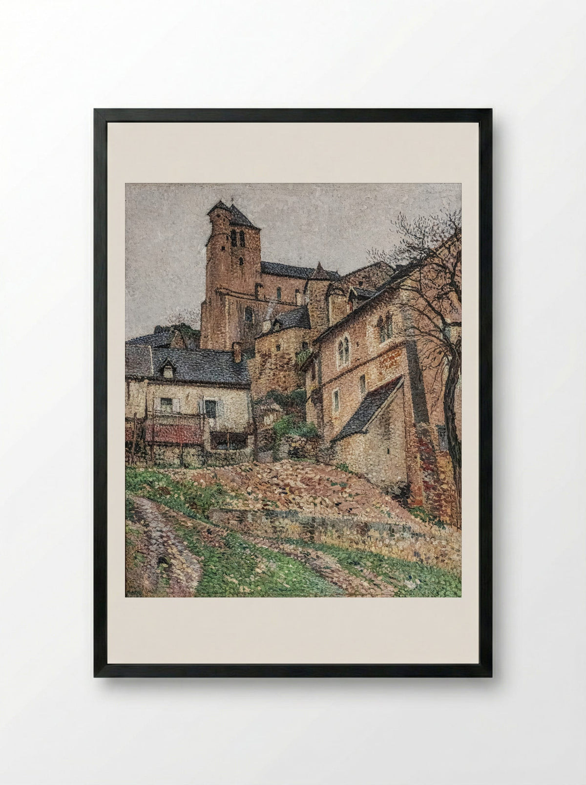 House and Garden at Saint-Cirq-Lapopie - Henri Martin - Framed Print Black
