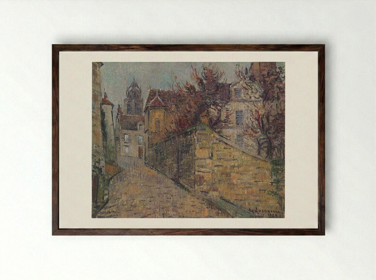 House of the Sisters in Pontoise - Gustave Loiseau - Framed Print Dark Wood