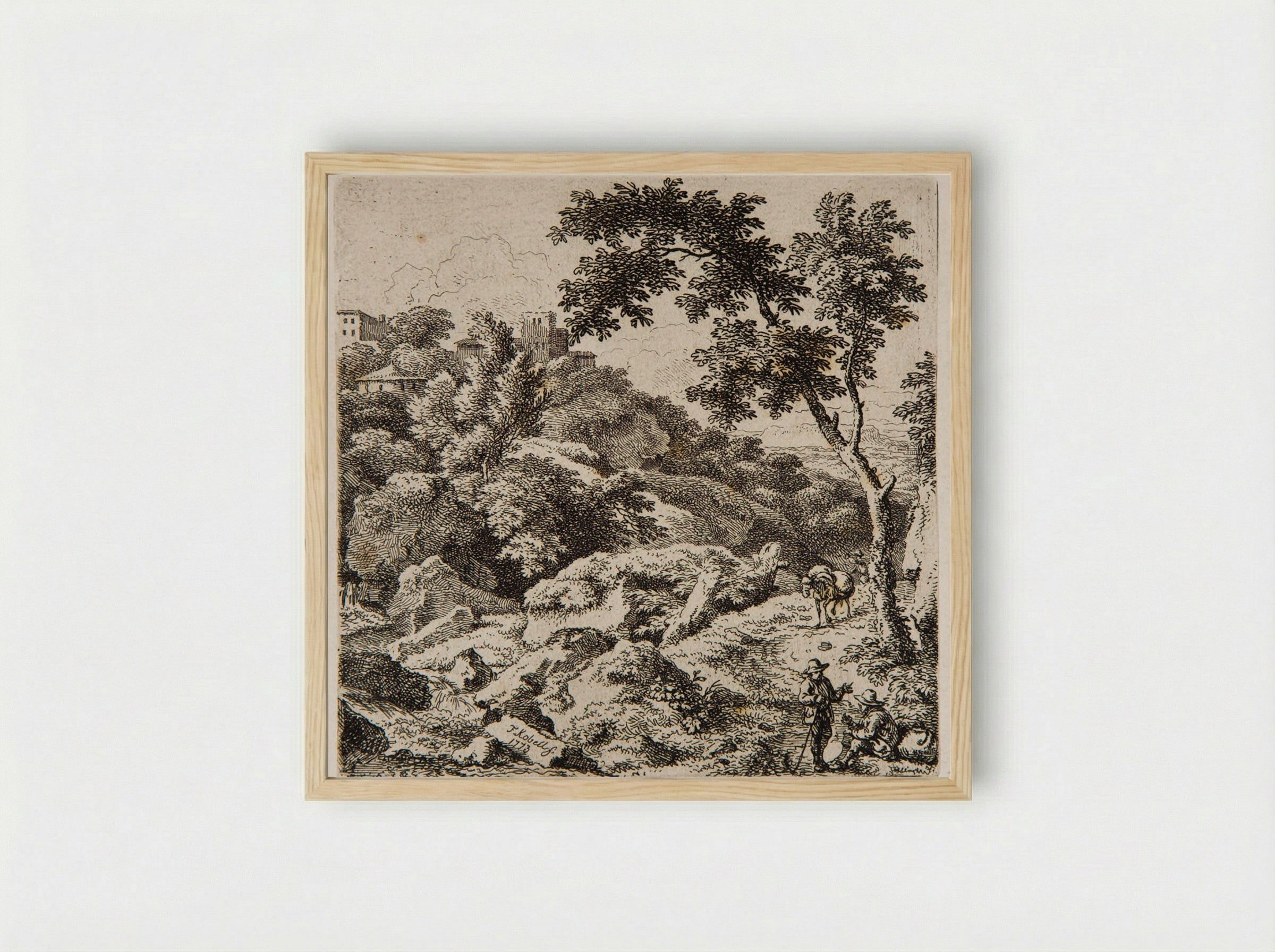 House on the Hill - Ferdinand Kobell - Framed Print Wood