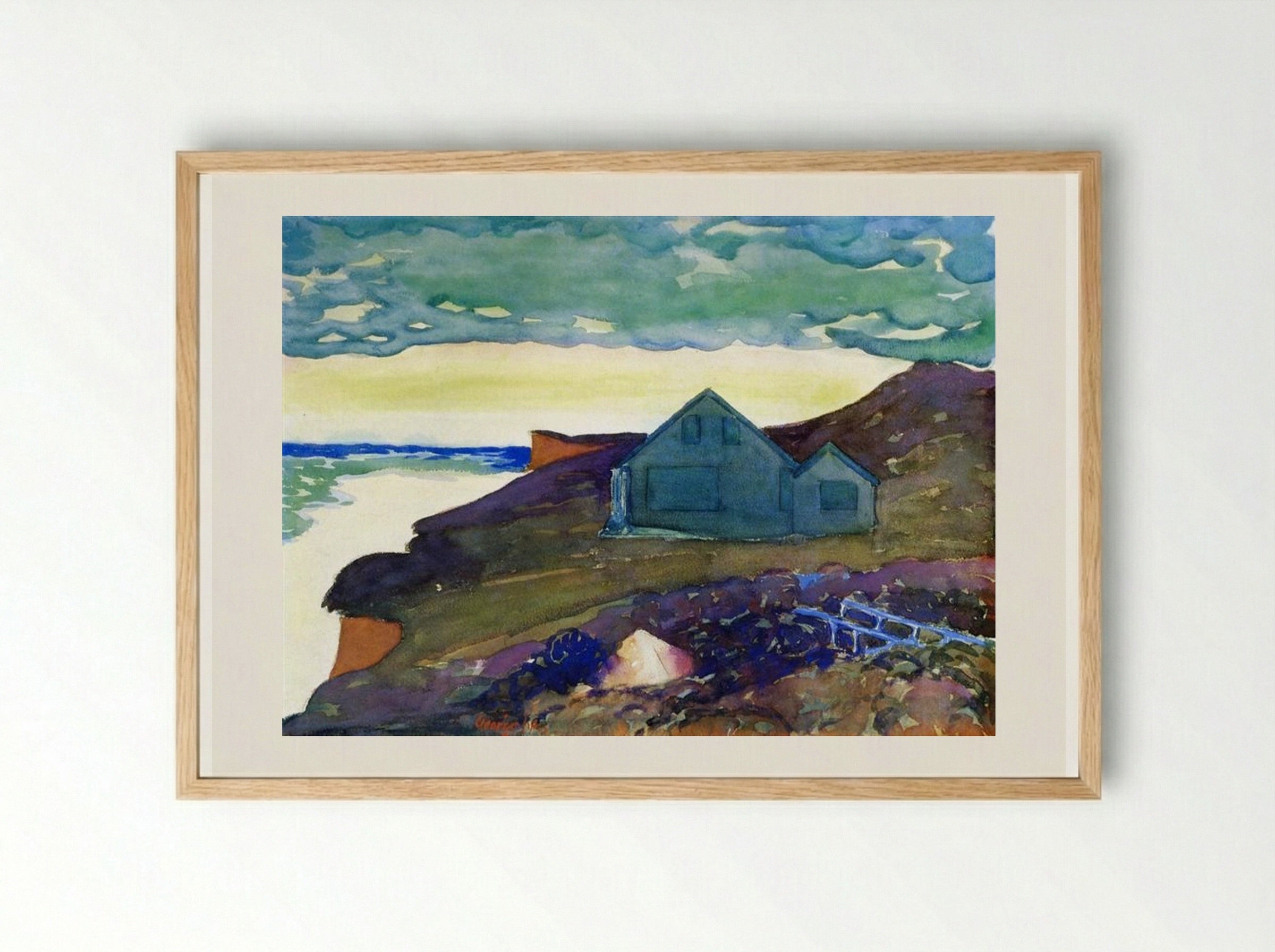 House on the Point - George Luks - Framed Print Wood