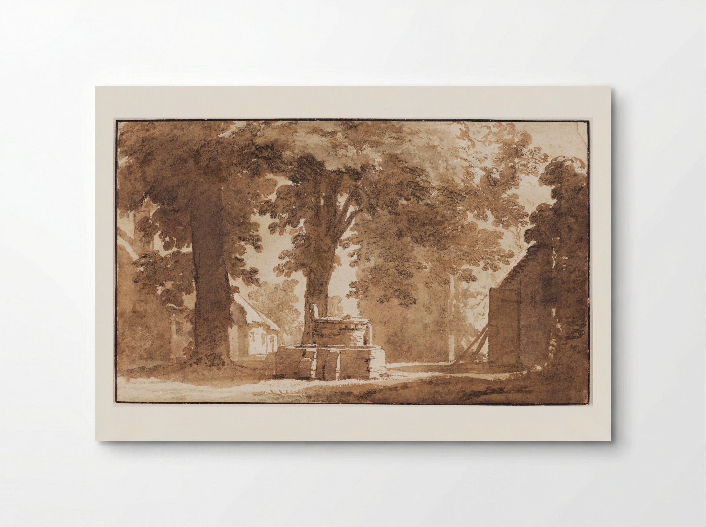 Houses and a Well near Koudekerk - Jan de Bisschop - Poster