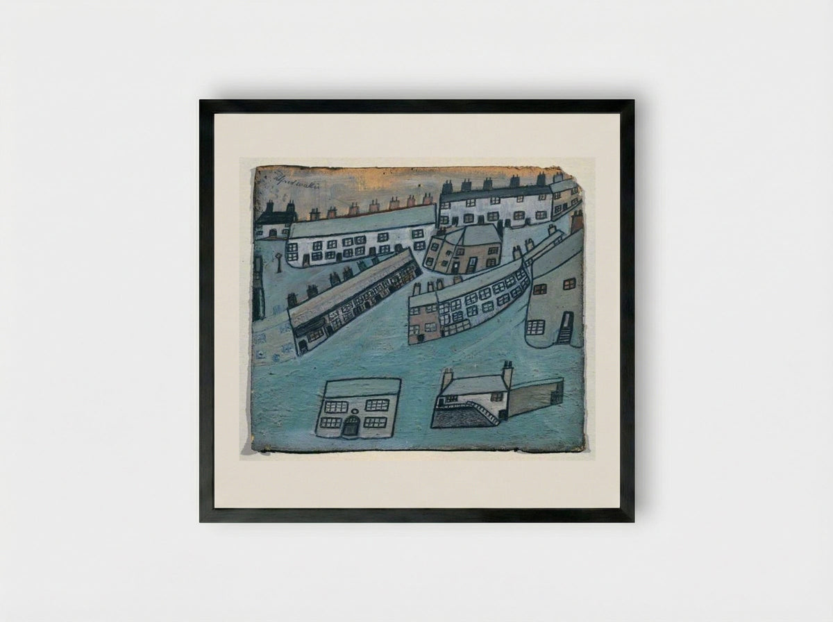 Houses at St Ives, Cornwall - Alfred Wallis - Framed Print Black