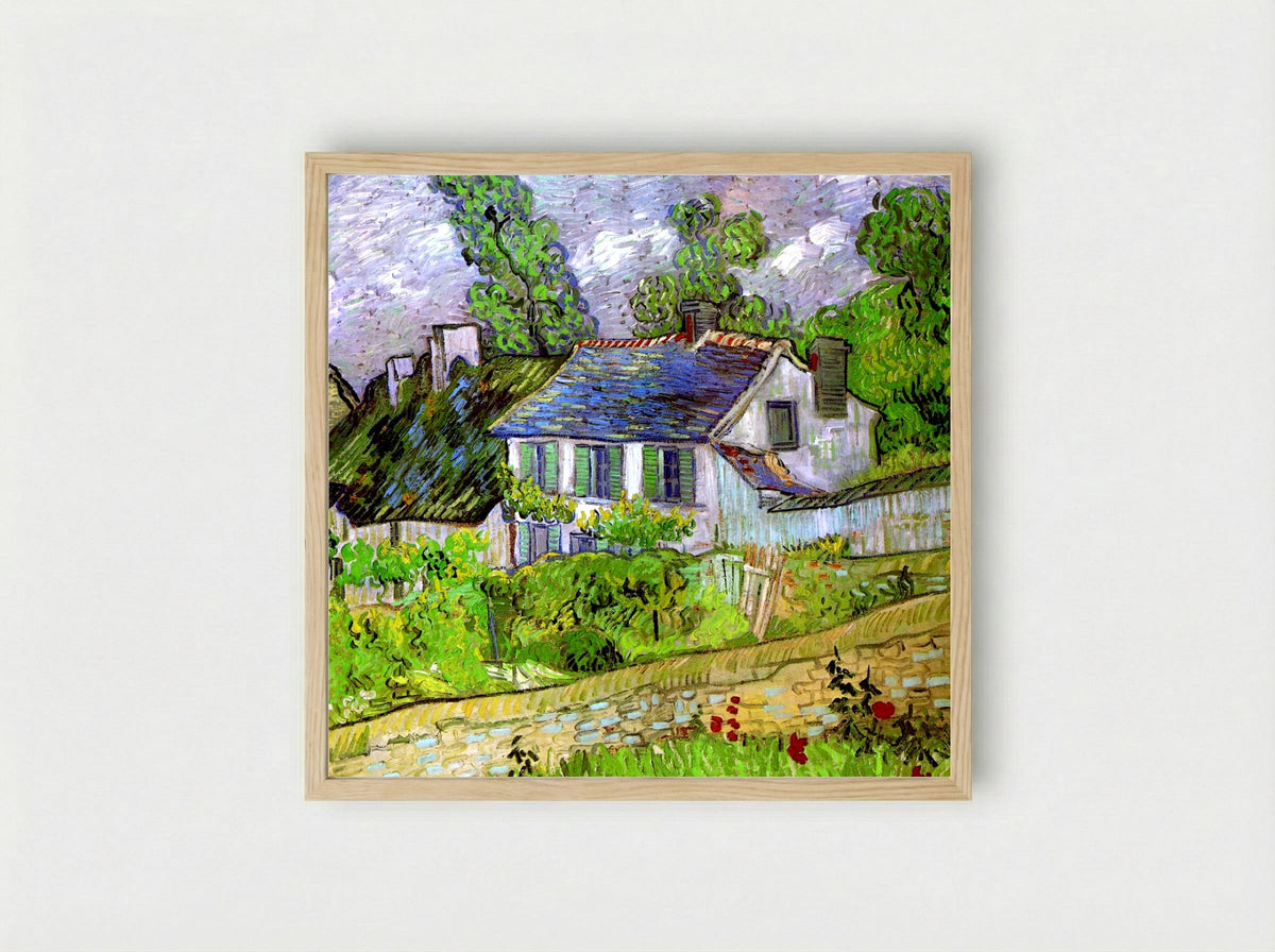 Houses in Auvers - Vincent van Gogh - Framed Print Wood