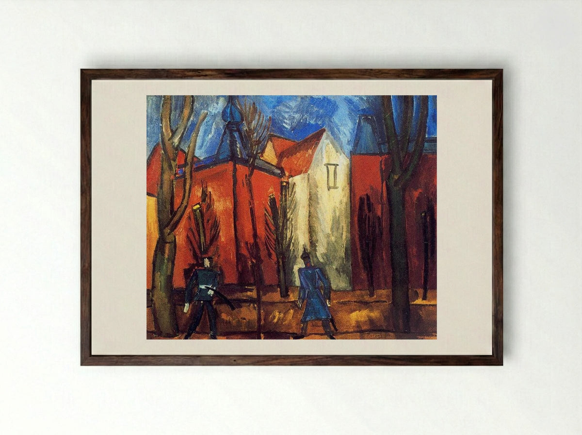 Houses in Munich - Raoul Dufy - Framed Print Dark Wood