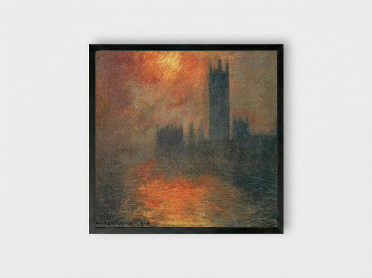 Houses of Parliament, Sunset - Claude Monet - Framed Print Black