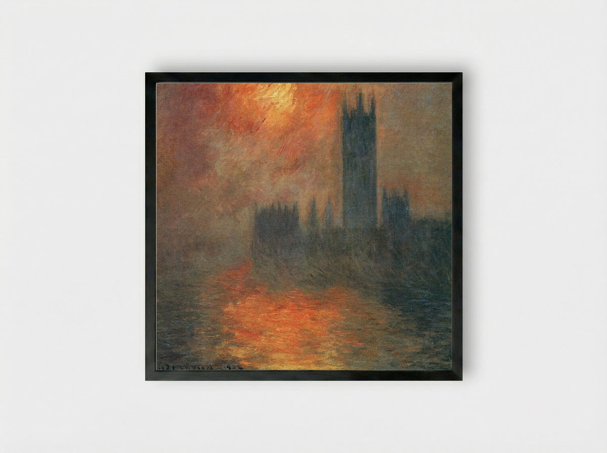 Houses of Parliament, Sunset - Claude Monet - Framed Print Black
