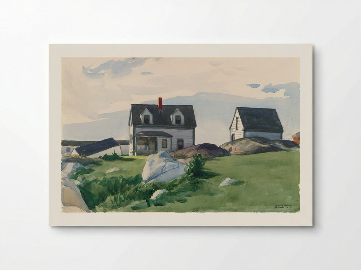 Houses of Squam Light, Gloucester - Edward Hopper - Poster