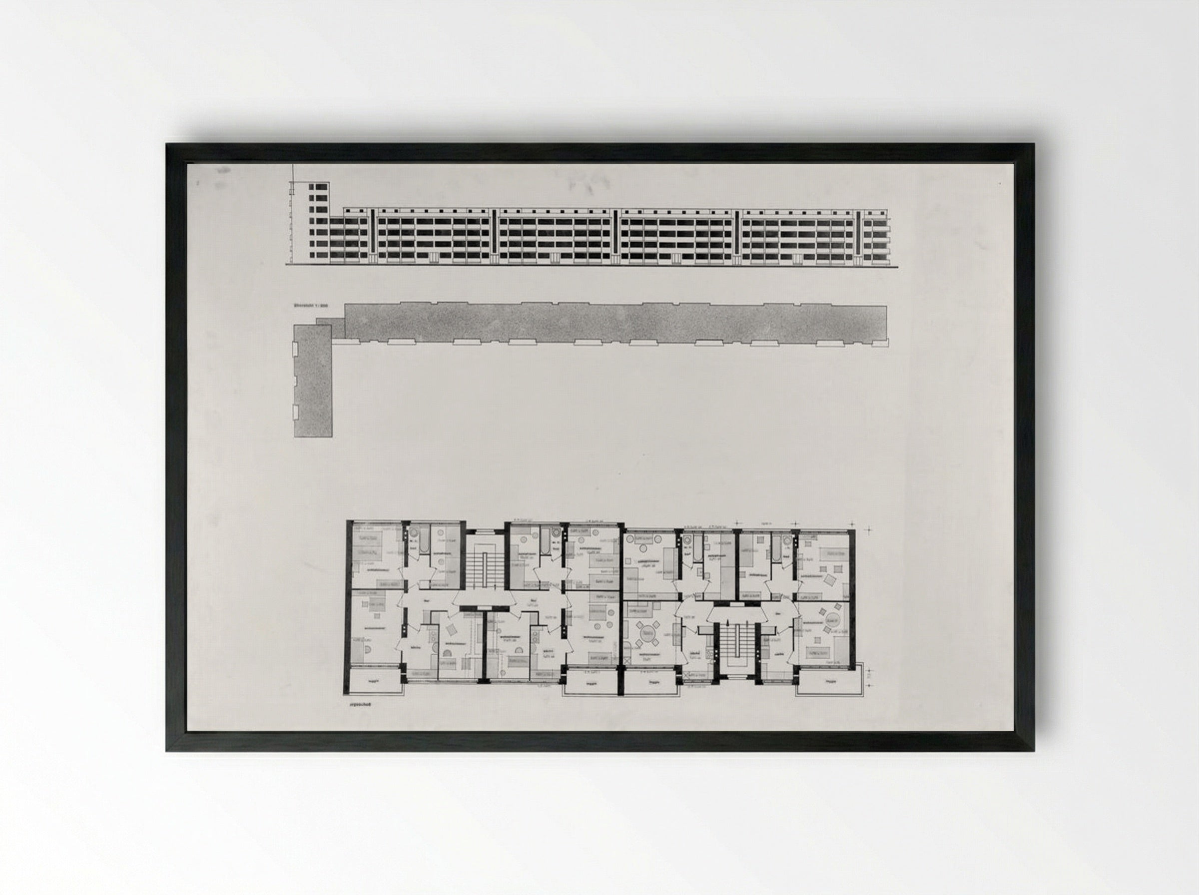 Housing Development, Karlsruhe-Dammerstock - Walter Gropius - Framed Print Black