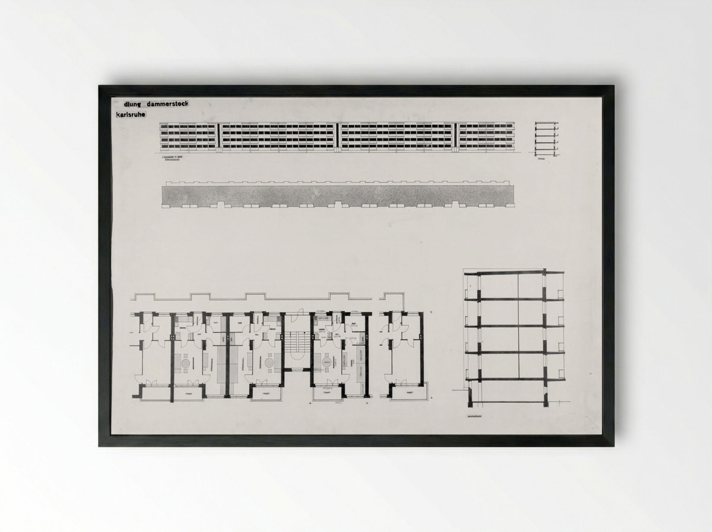 Housing Development, Karlsruhe-Dammerstock - Walter Gropius - Framed Print Black