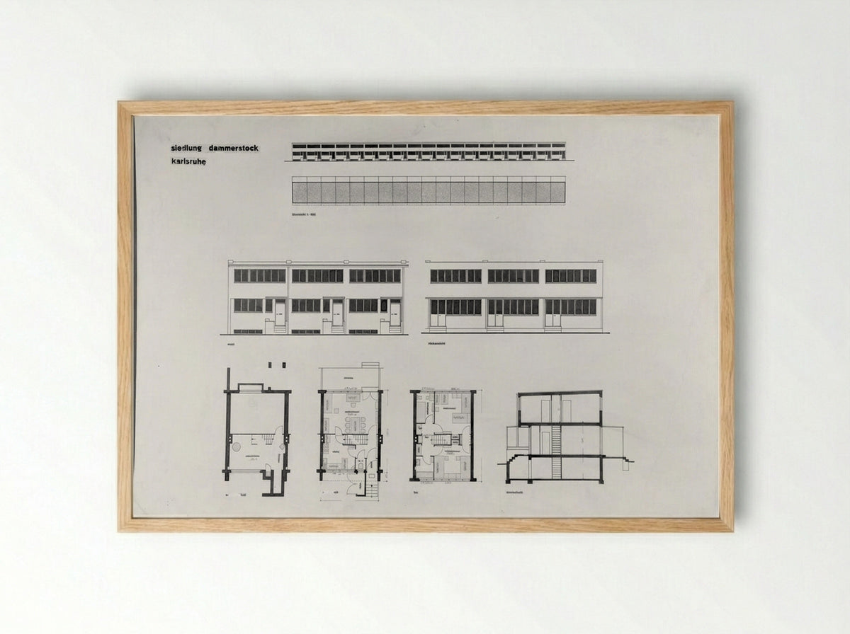 Housing Development, Karlsruhe-Dammerstock - Walter Gropius - Framed Print Wood