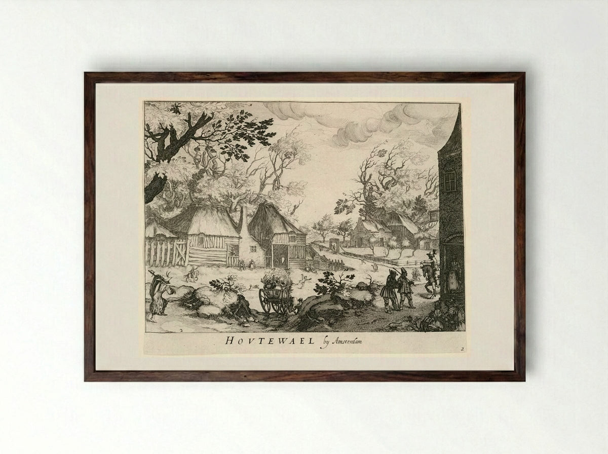Houtewael by Amsterdam - Simon Frisius - Framed Print Dark Wood