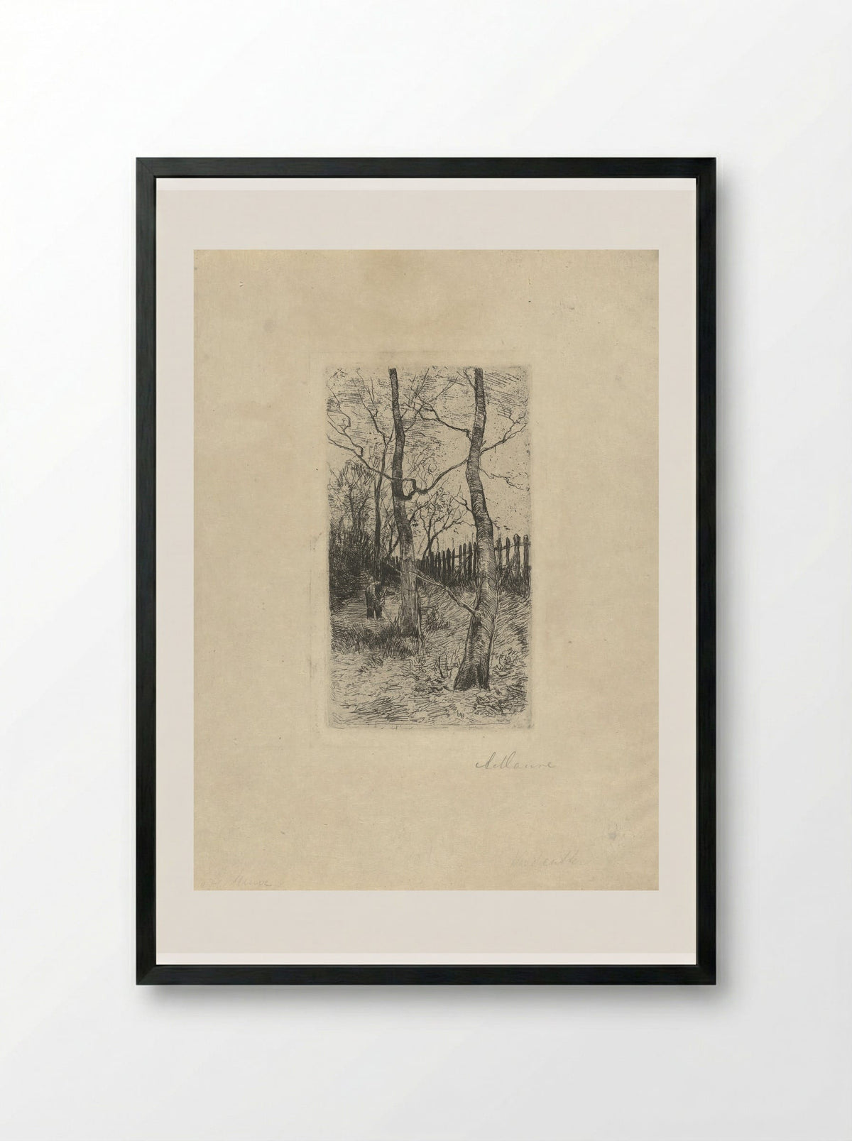Houthakker (Woodcutter) - Anton Mauve - Framed Print Black