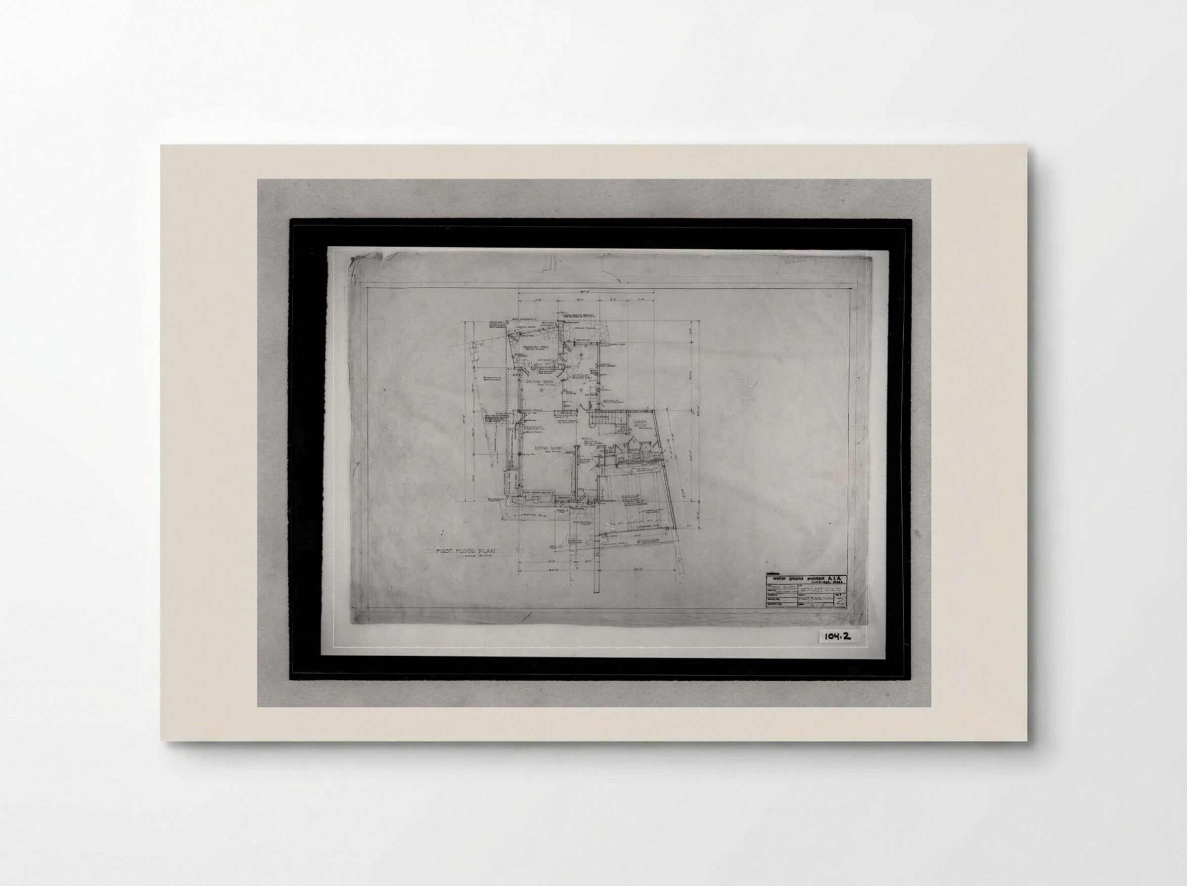 Howlett Residence Ground Floor Plan - Walter Gropius - Poster