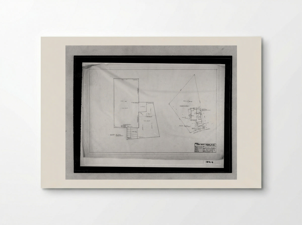 Howlett Residence Roof and Plot Plan - Walter Gropius - Poster