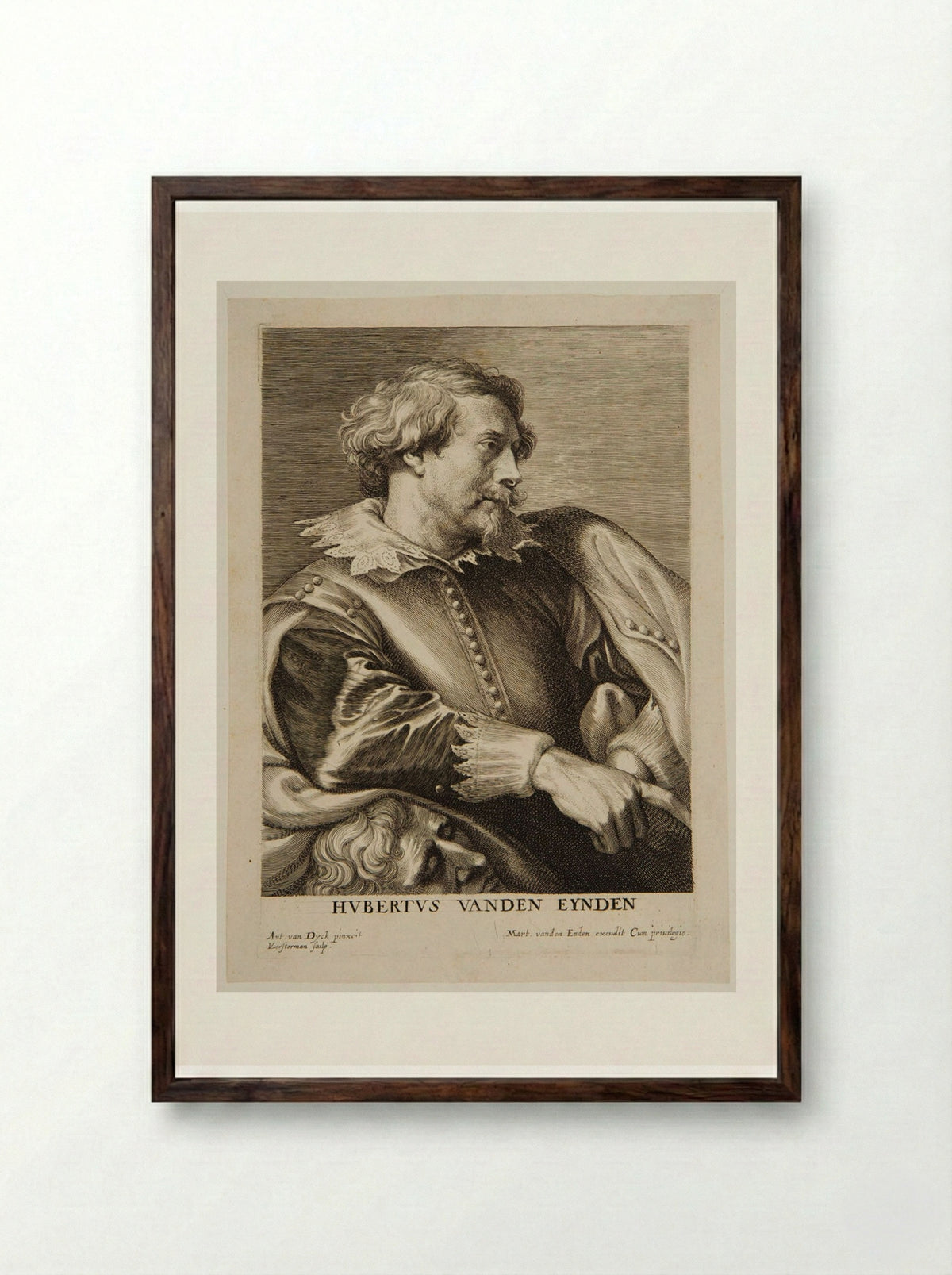 Hubert van den Eynden - Lucas Vorsterman I - Framed Print Dark Wood