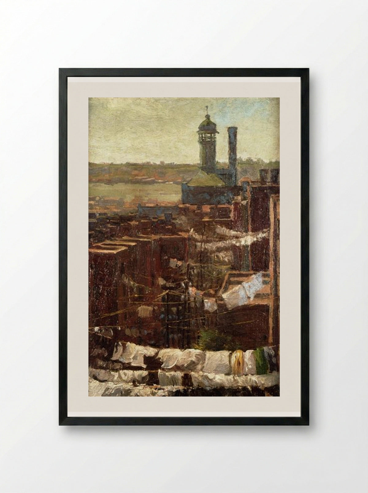 Hudson River View - Robert Julian Onderdonk - Framed Print Black