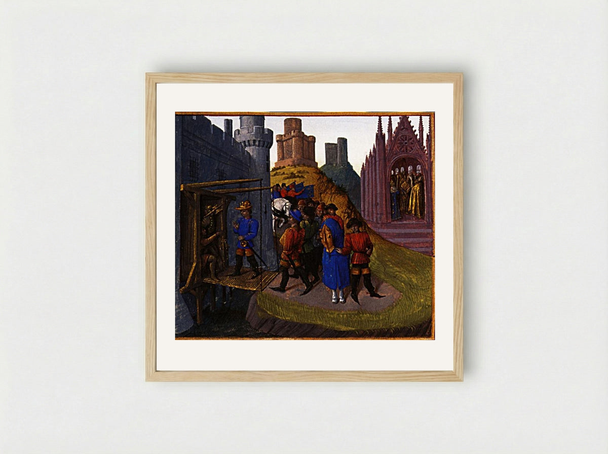 Hugh Capet Seized the Fortresses of Artois - Jean Fouquet - Framed Print Wood