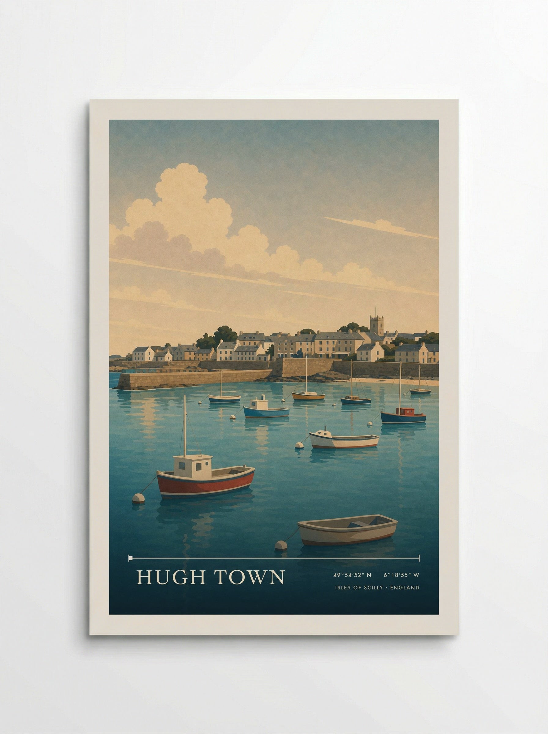 Hugh Town Isles of Scilly England Travel Poster - Poster