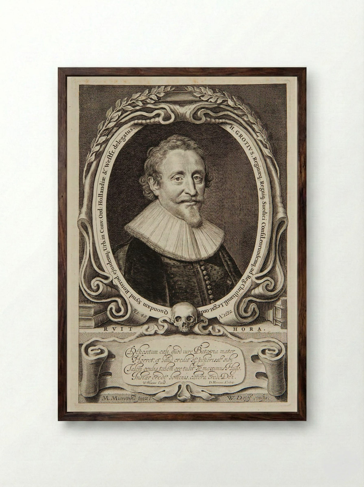 Hugo Grotius - Willem Jacobszoon Delff - Framed Print Dark Wood