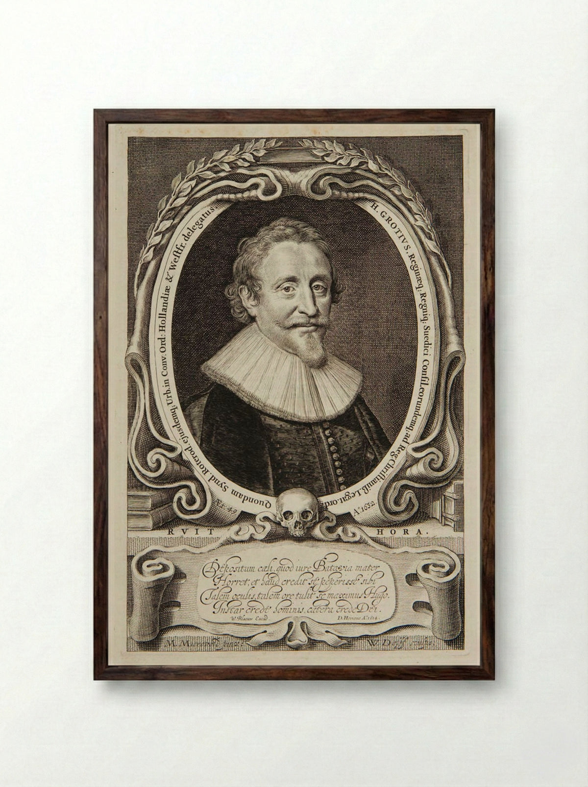 Hugo Grotius - Willem Jacobszoon Delff - Framed Print Dark Wood