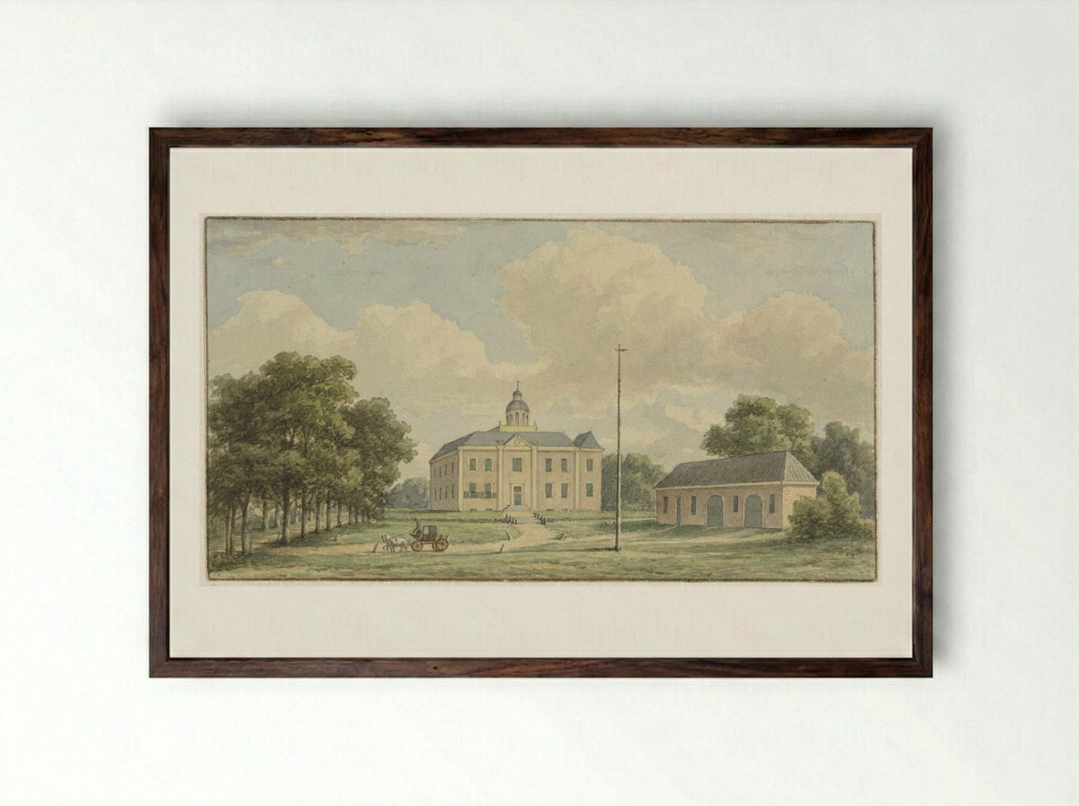 Huis De Cloese, bij Lochem - Christianus Hendricus Hein - Framed Print Dark Wood