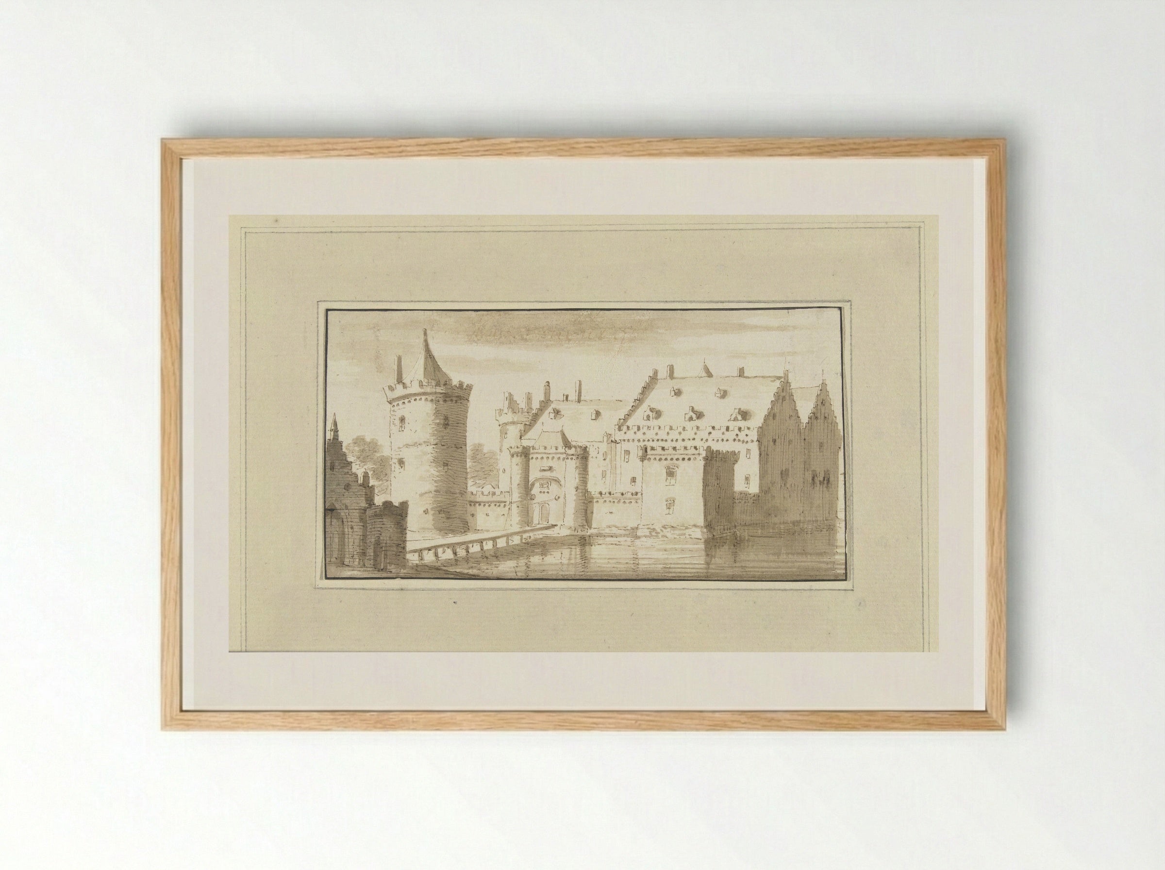 Huis Kronenburg aan de Vecht - Abraham Rademaker - Framed Print Wood