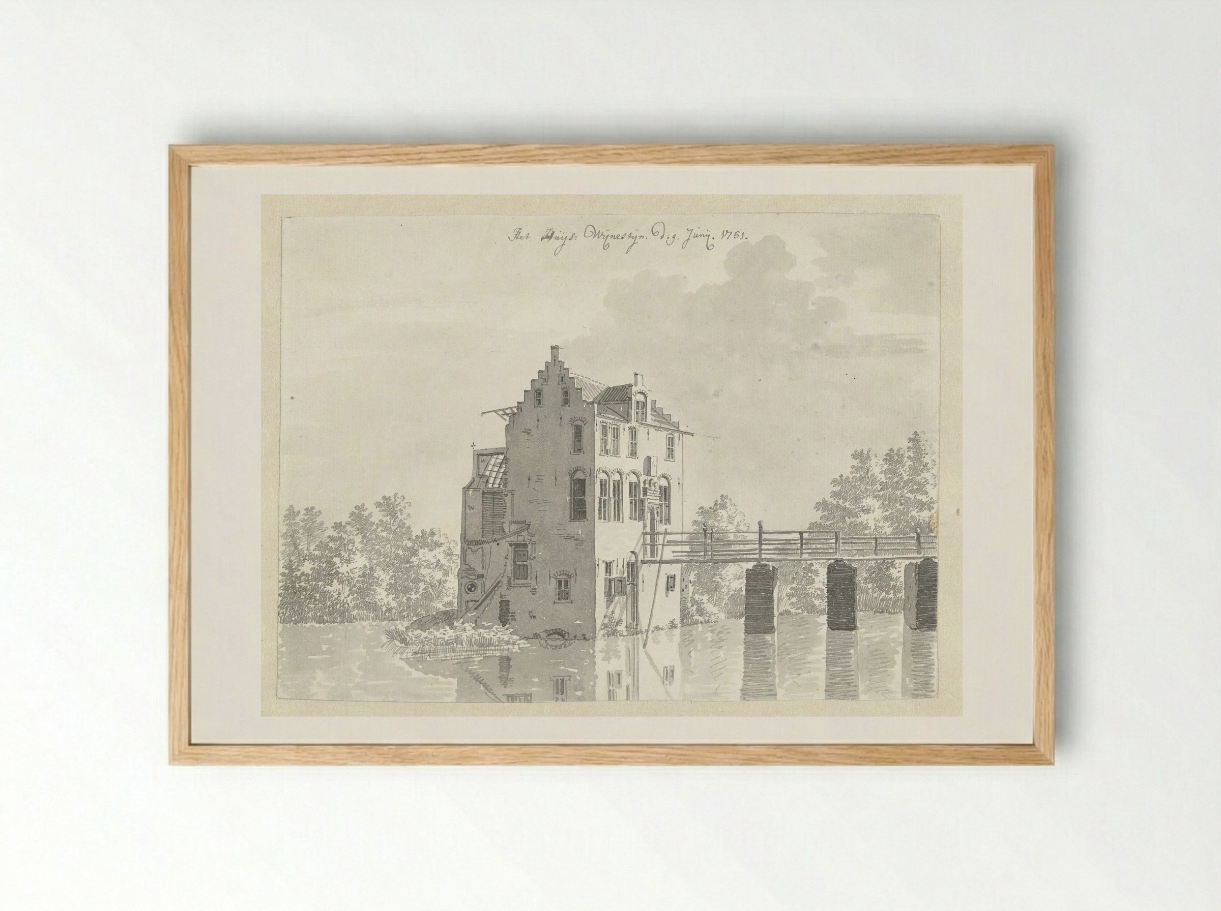 Huis Wijnestein bij Jutphaas - Jan de Beijer - Framed Print Wood