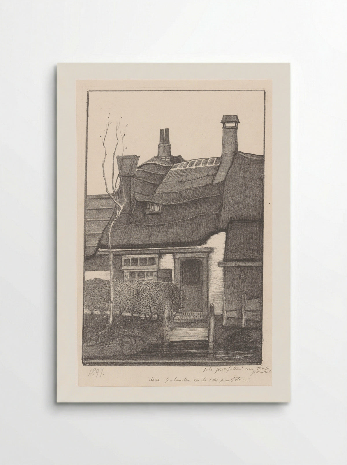 Huis aan een sloot - Herman Antonius van Daalhoff - Poster