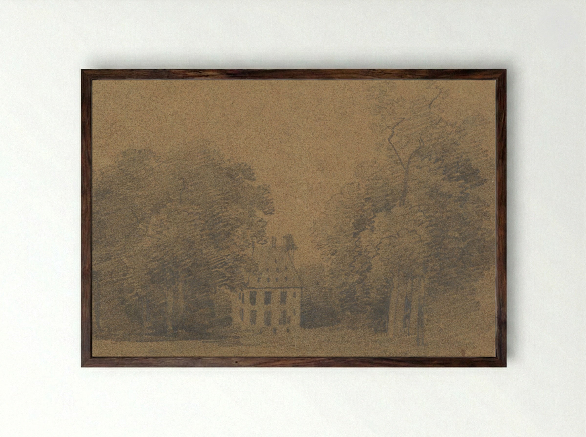 Huis te Voorn bij Utrecht - Wijnand Nuijen - Framed Print Dark Wood