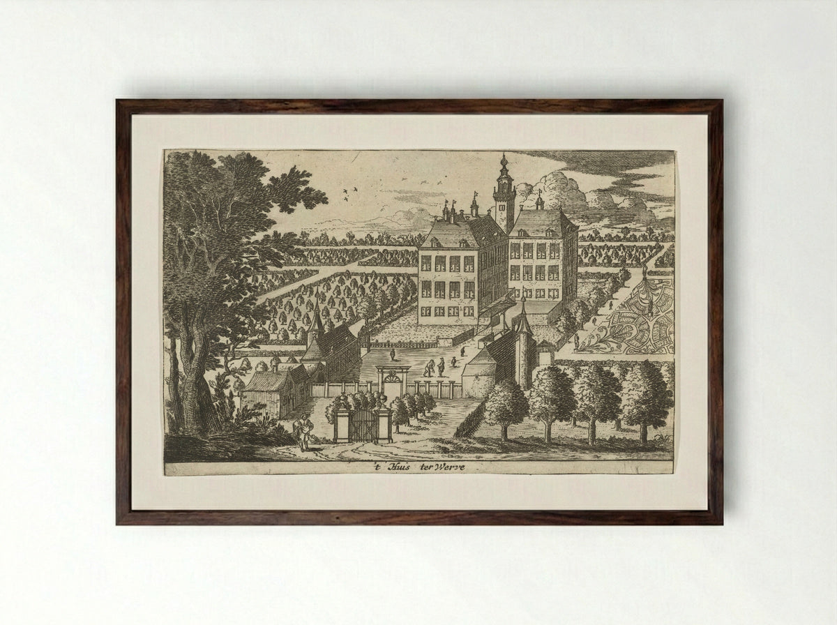 Huis te Werve - Cornelis Elandts - Framed Print Dark Wood