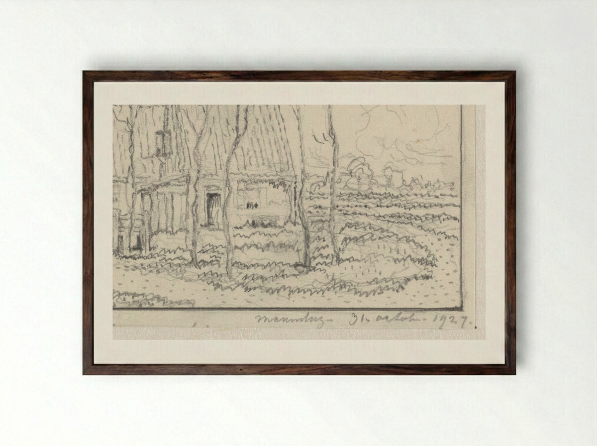 Huisjes - Herman Antonius van Daalhoff - Framed Print Dark Wood
