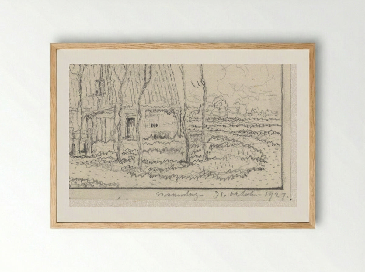 Huisjes - Herman Antonius van Daalhoff - Framed Print Wood