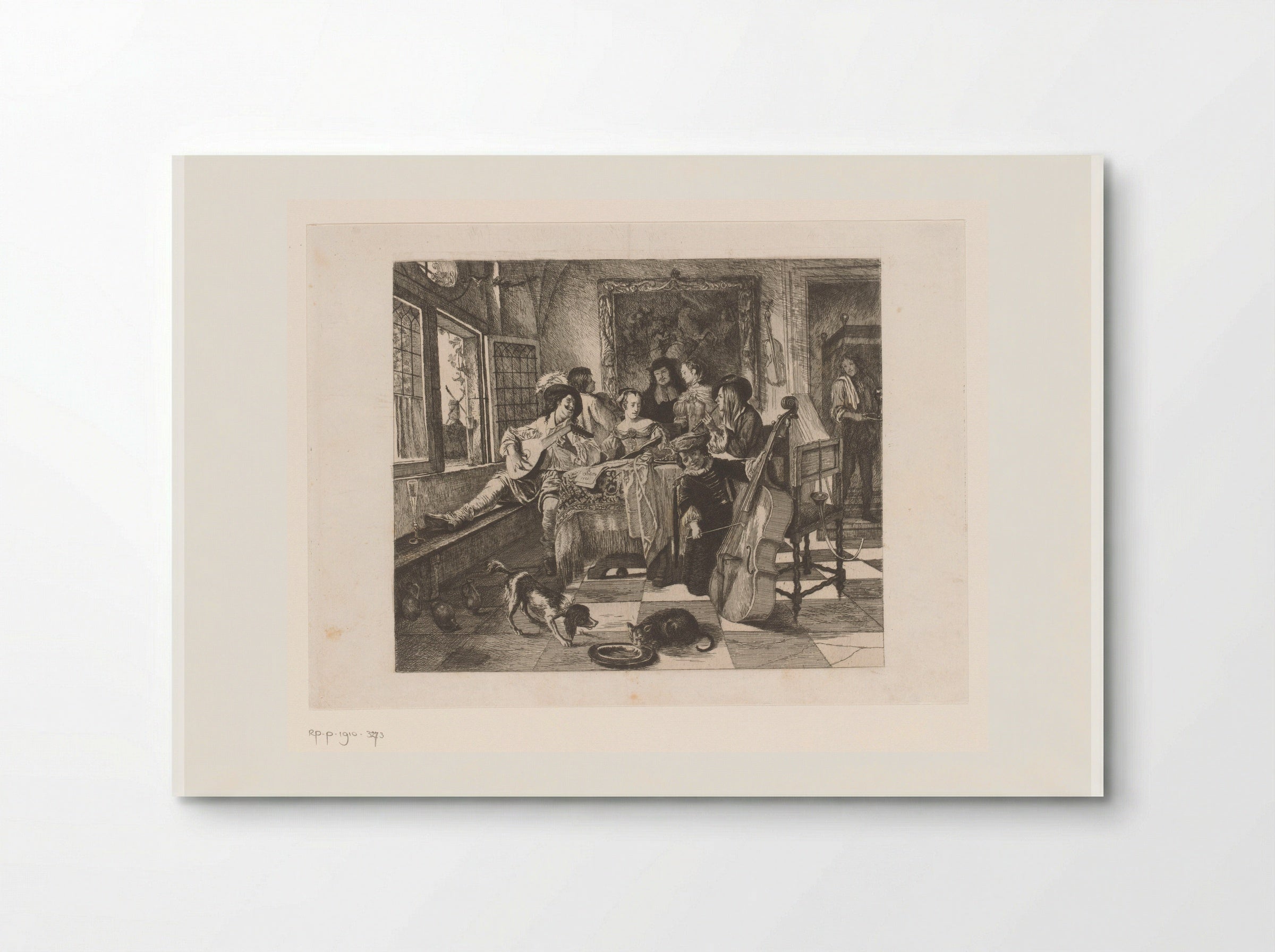 Huiskamerconcert met drie muzikanten en een zangeres - Léopold Flameng - Poster