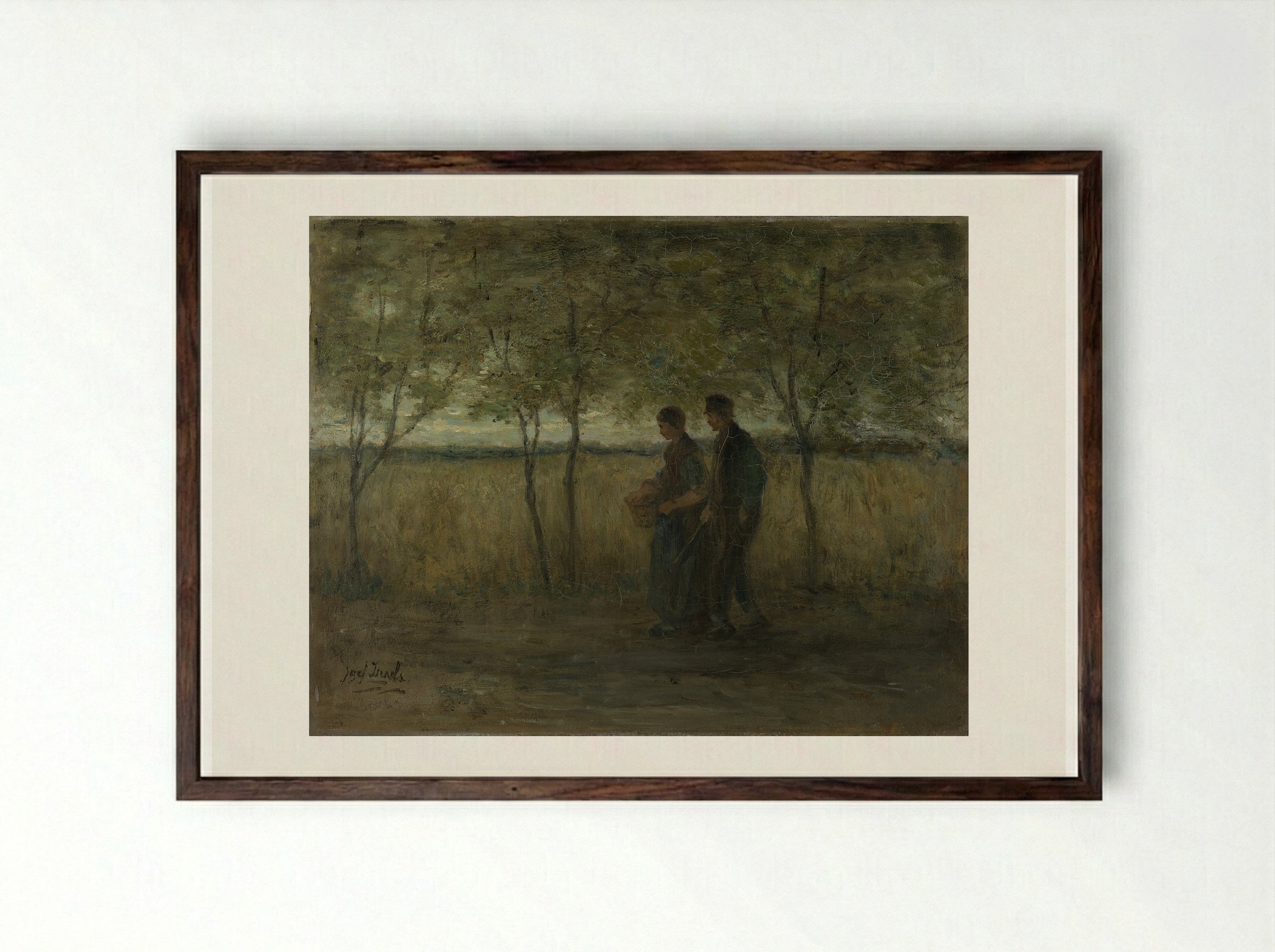 Huiswaartskeren (Returning Home) - Jozef Israëls - Framed Print Dark Wood
