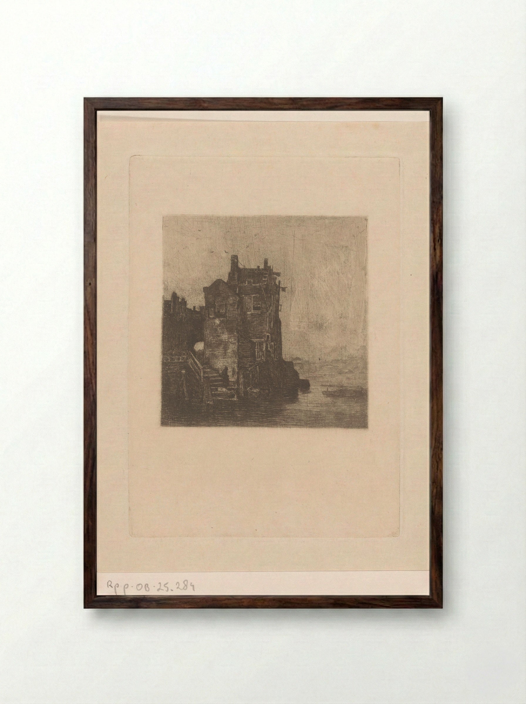 Huizen aan het water - Philip Zilcken - Framed Print Dark Wood