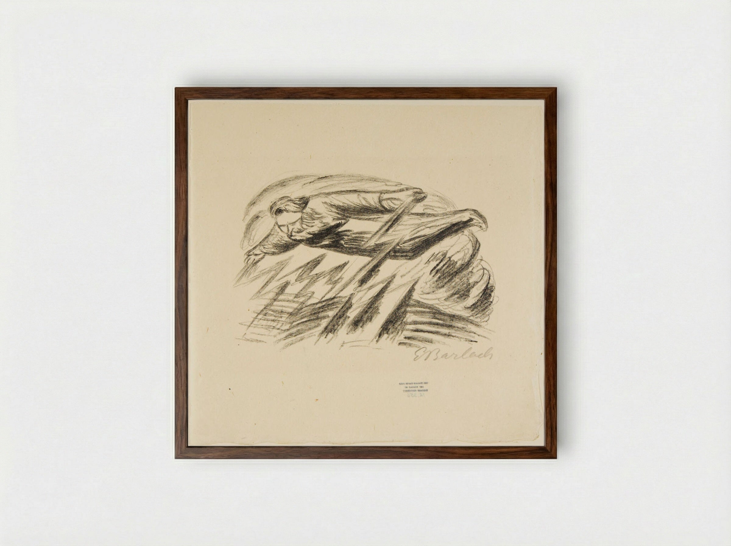 Human Limitations - Ernst Barlach - Framed Print Dark Wood