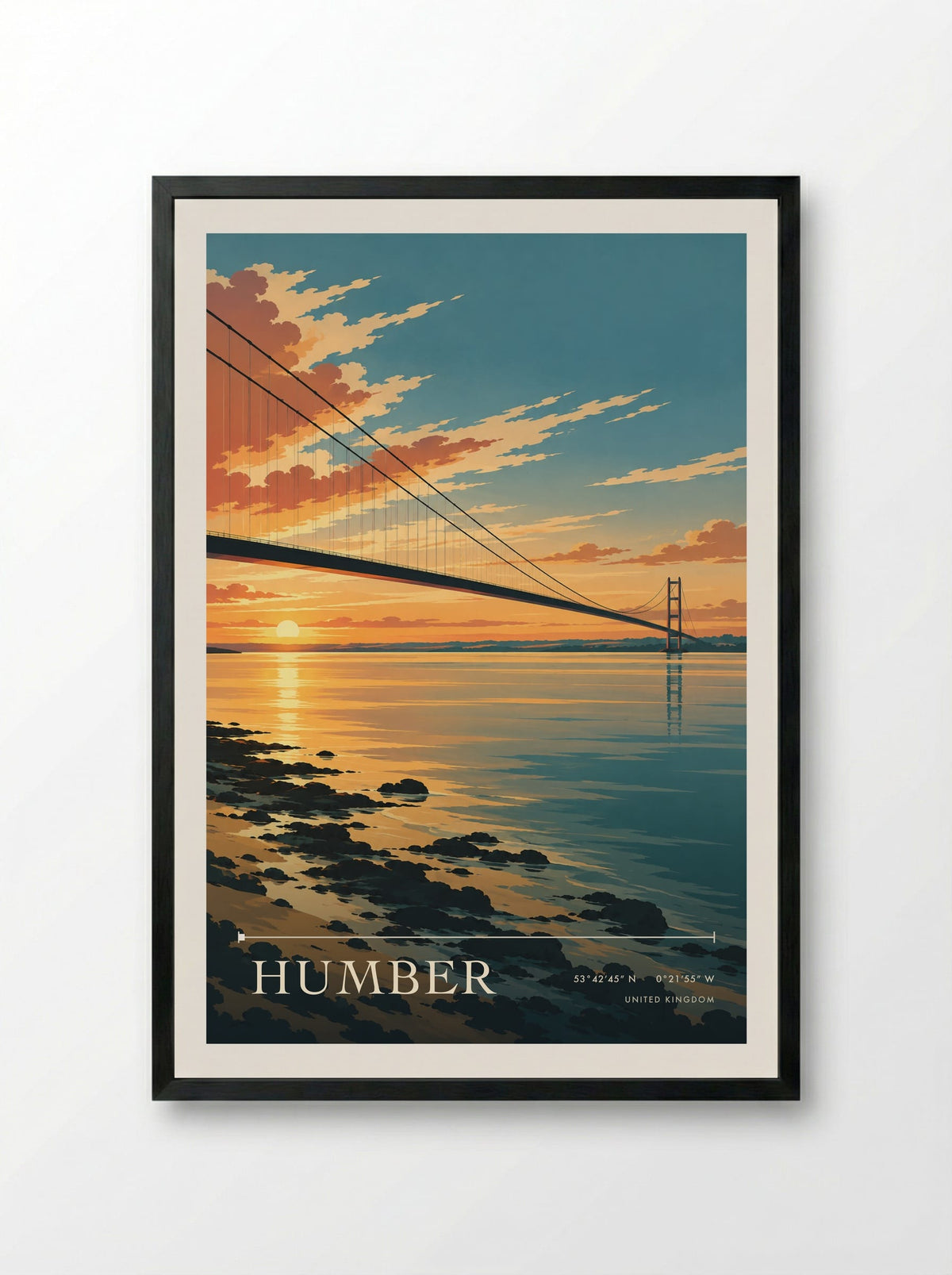 Humber | Travel Poster - Framed Print Black