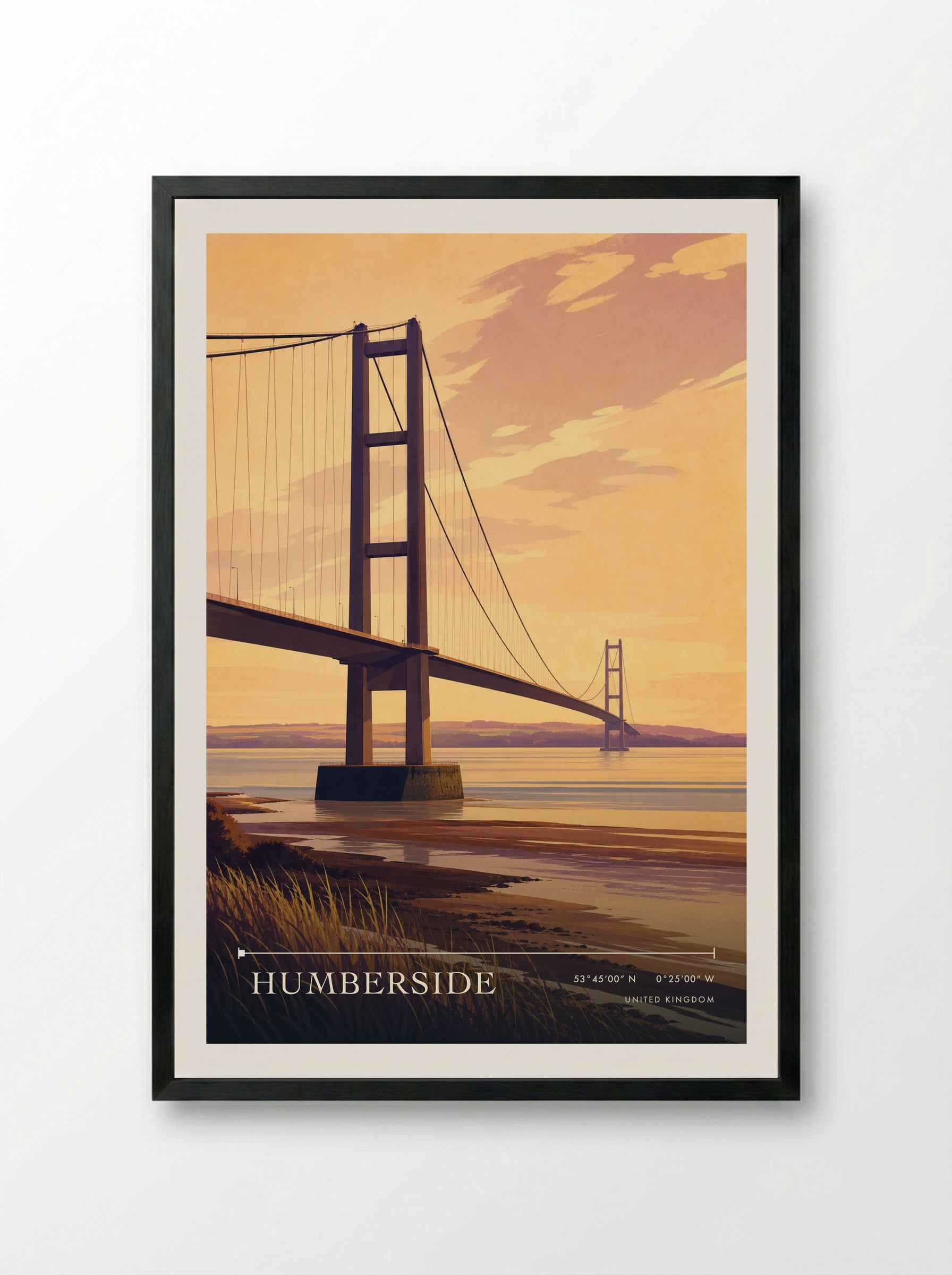 Humberside United Kingdom Travel Poster - Framed Print Black