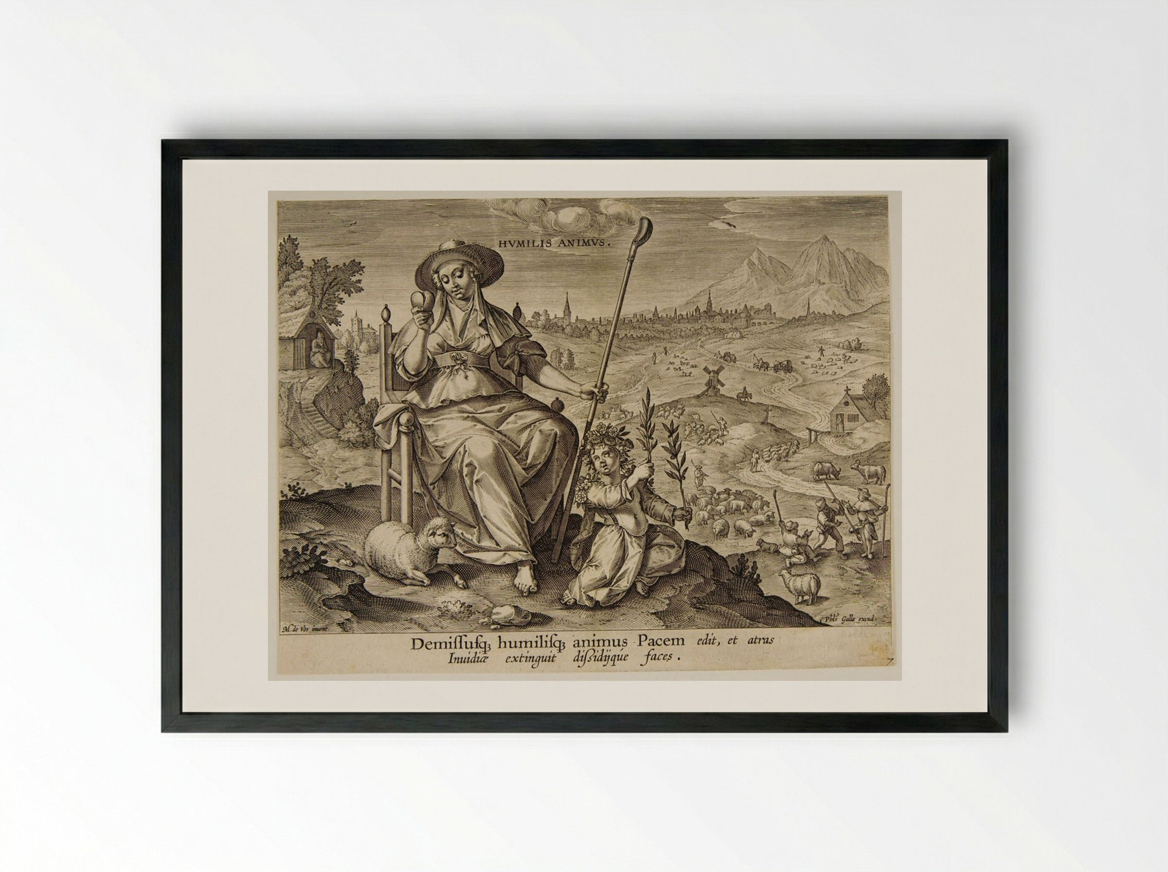 Humilis animus - Carel van Mallery - Framed Print Black