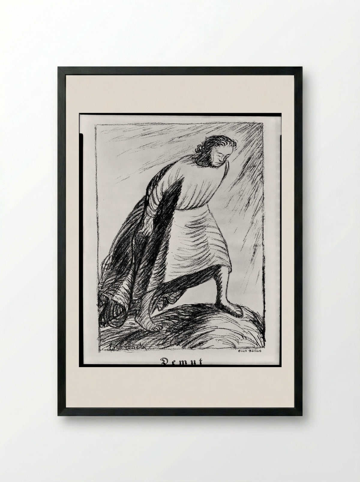 Humility (Demut) - Ernst Barlach - Framed Print Black