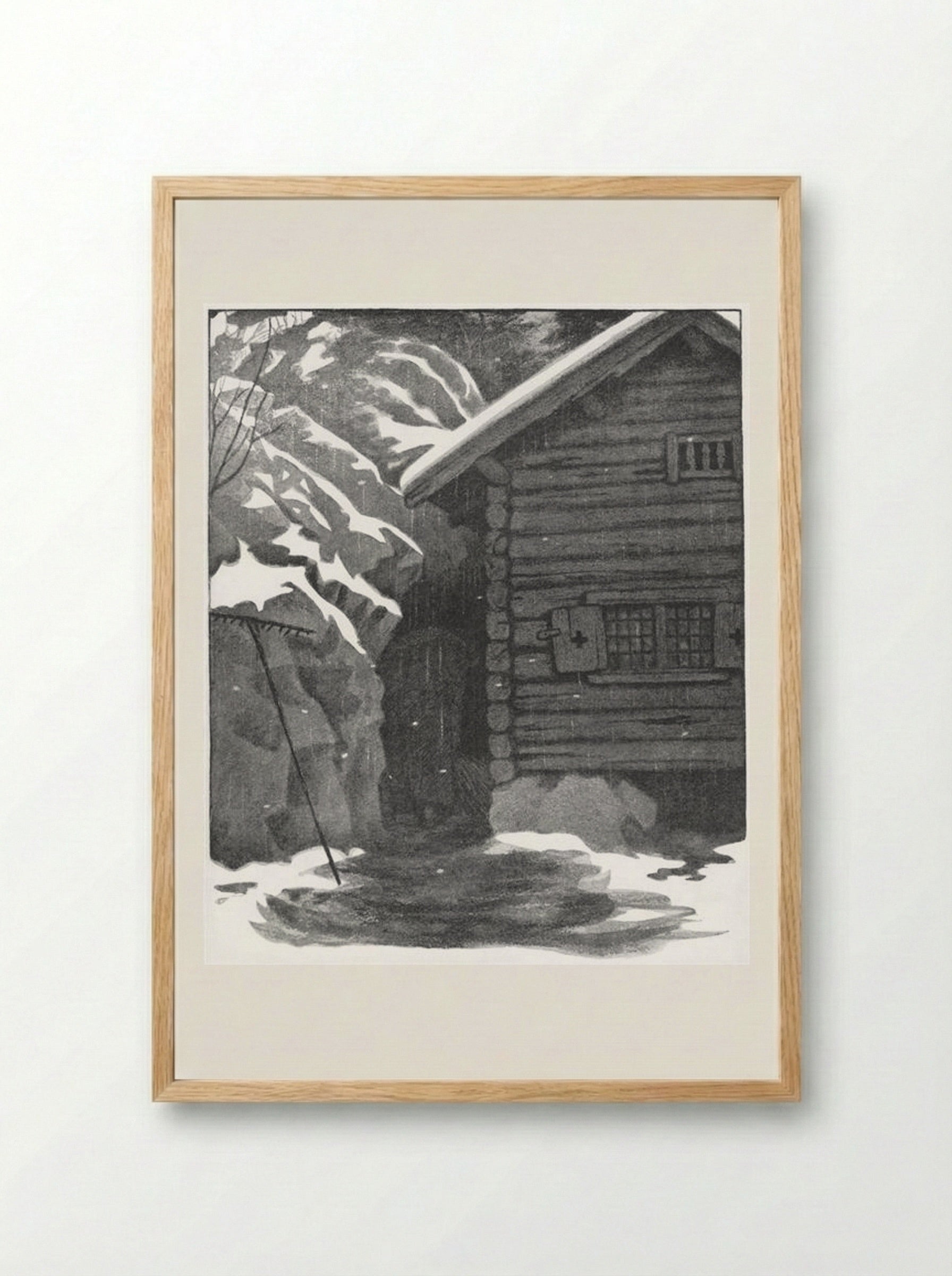 Hun Soper Hver Krok - Theodor Severin Kittelsen - Framed Print Wood