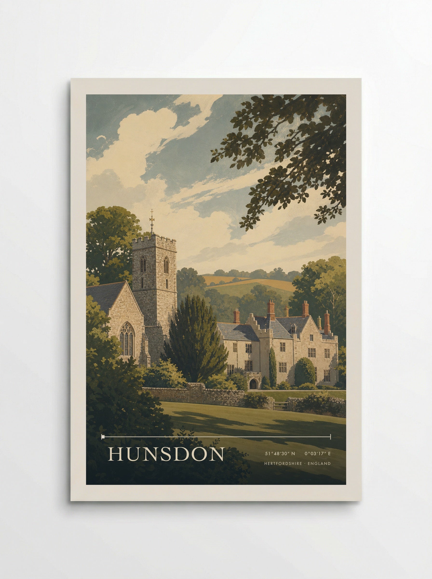 Hunsdon Hertfordshire England Travel Poster - Poster