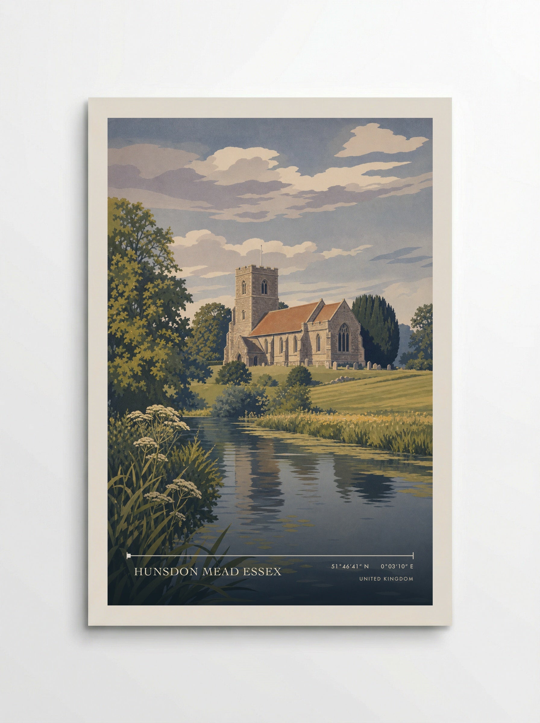 Hunsdon Mead Essex United Kingdom Travel Poster - Poster
