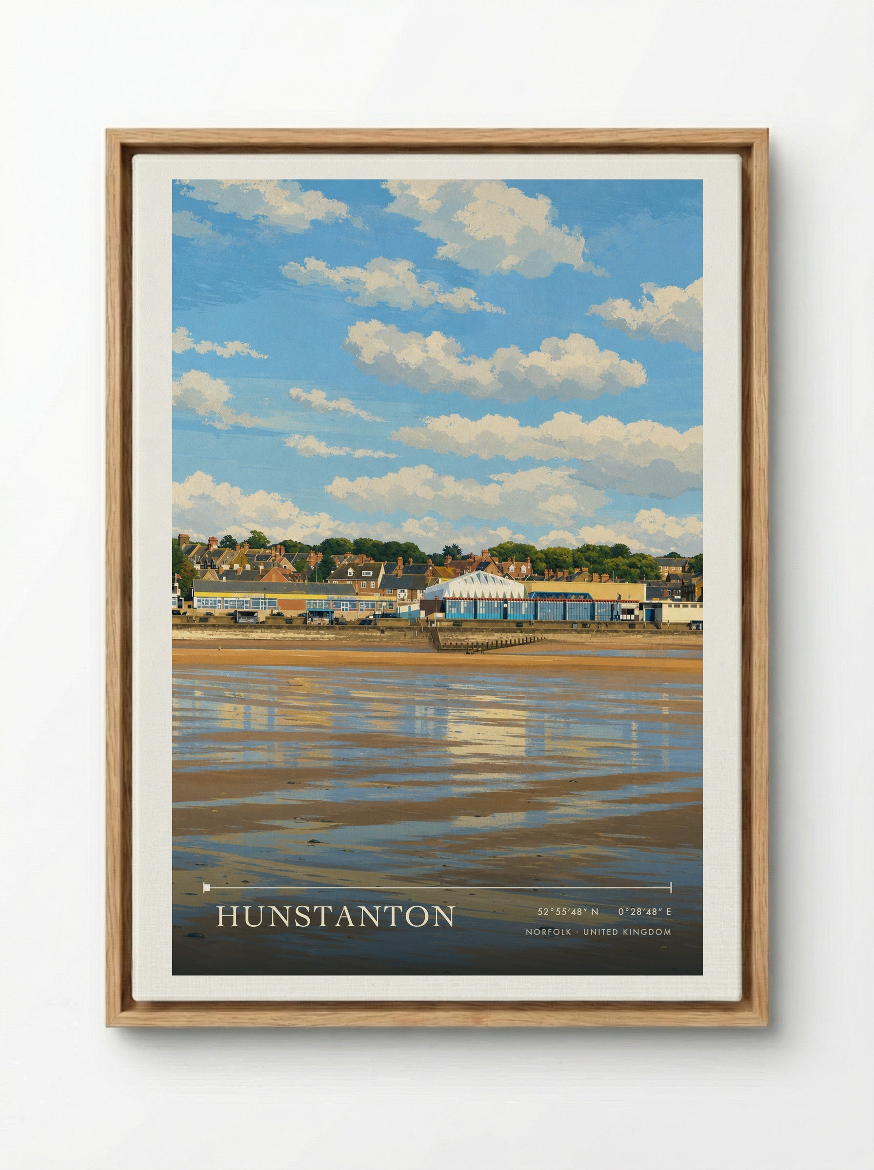 Hunstanton Norfolk United Kingdom Travel Poster - Framed Canvas Wood