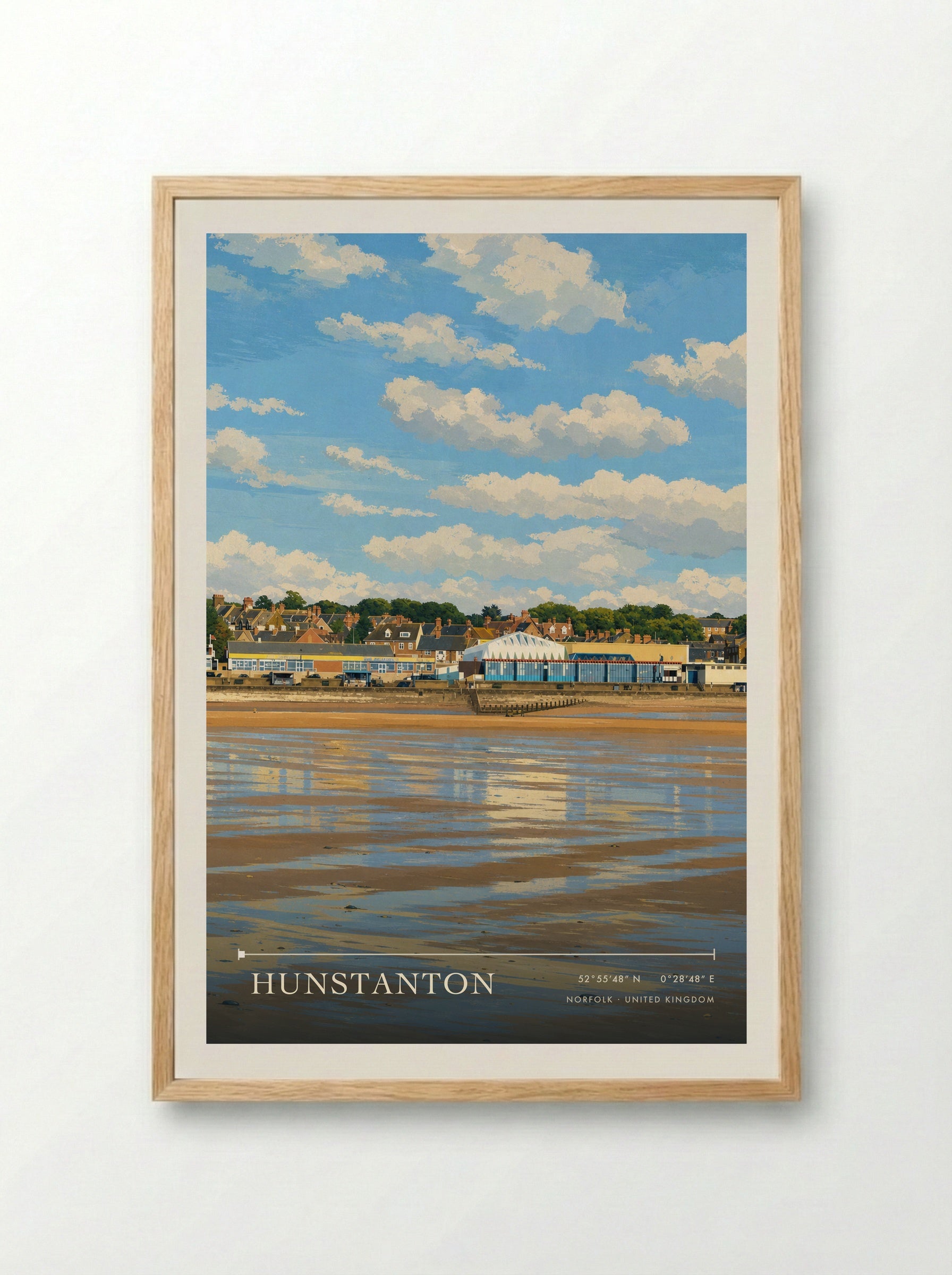Hunstanton Norfolk United Kingdom Travel Poster - Framed Print Wood