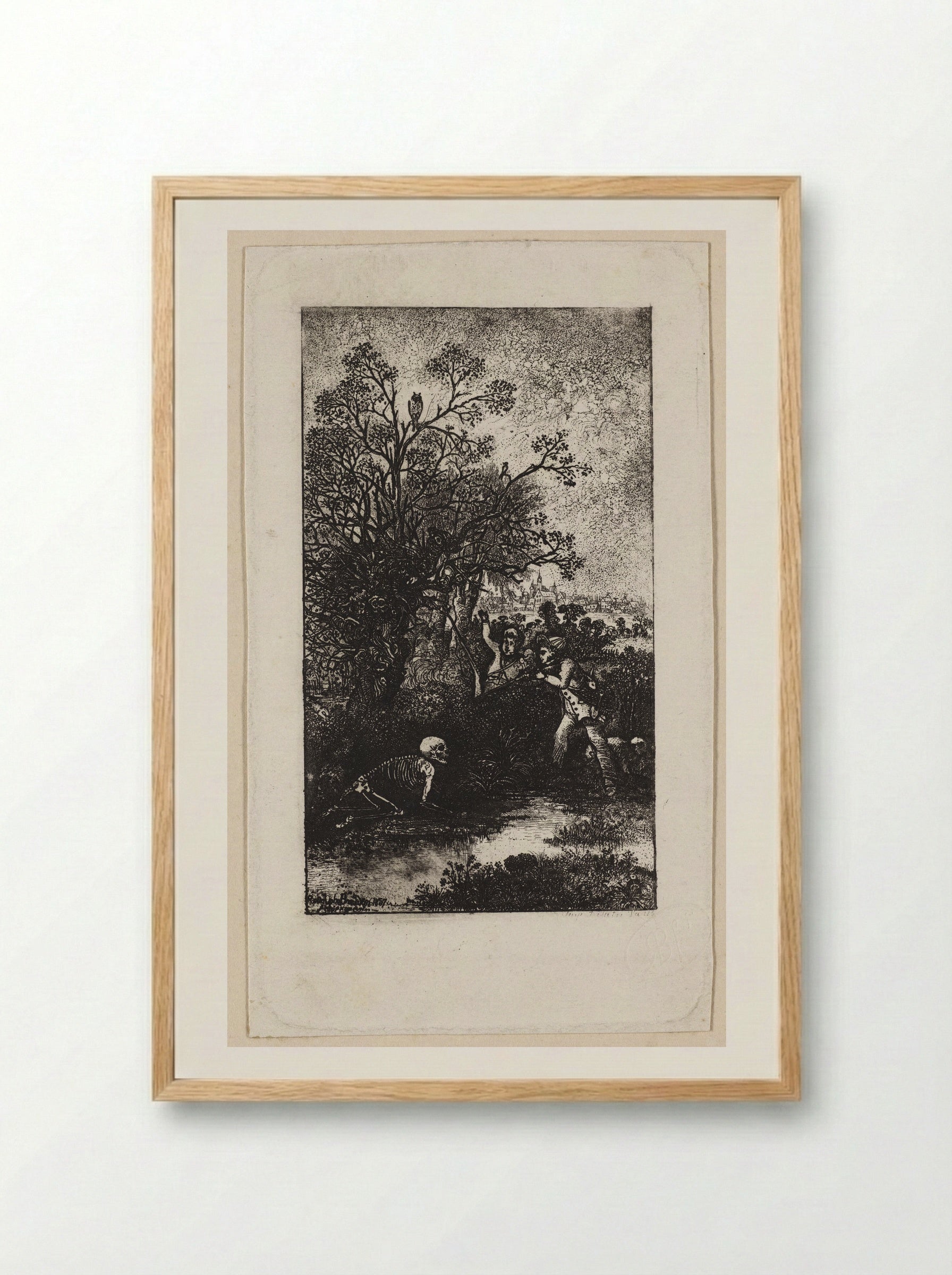 Hunters Surprised by Death - Rodolphe Bresdin - Framed Print Wood