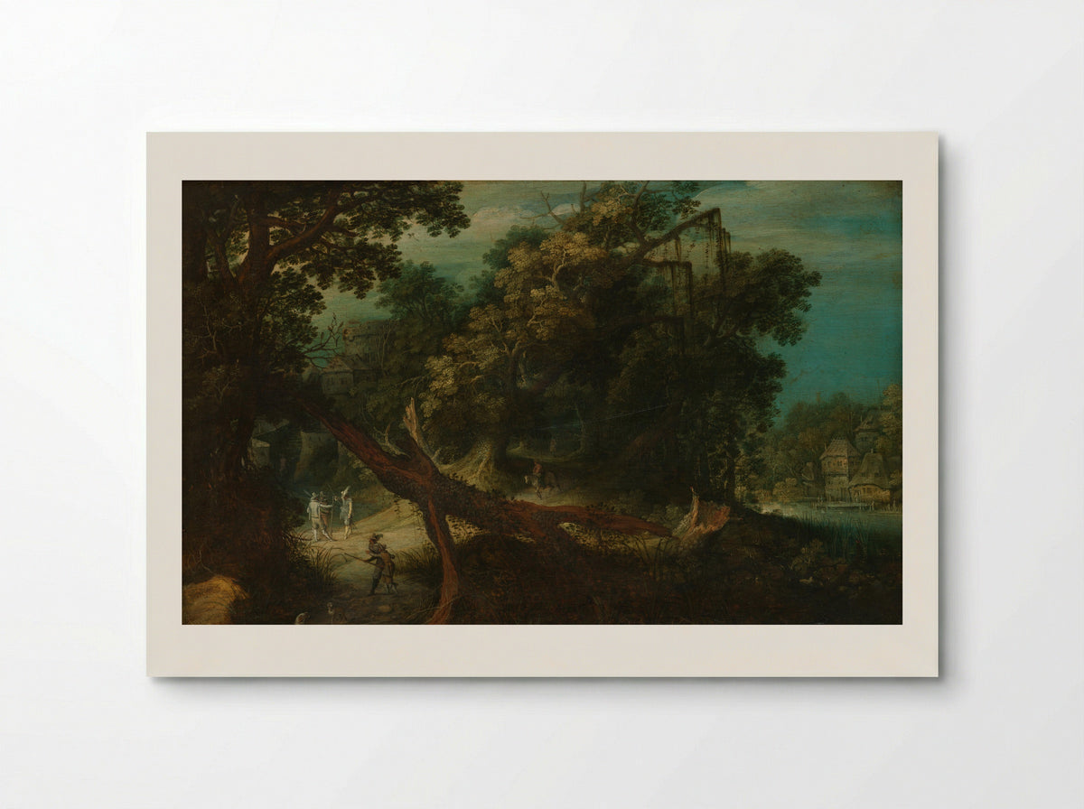 Hunters in a Forest Clearing - Adriaen van Stalbemt - Poster