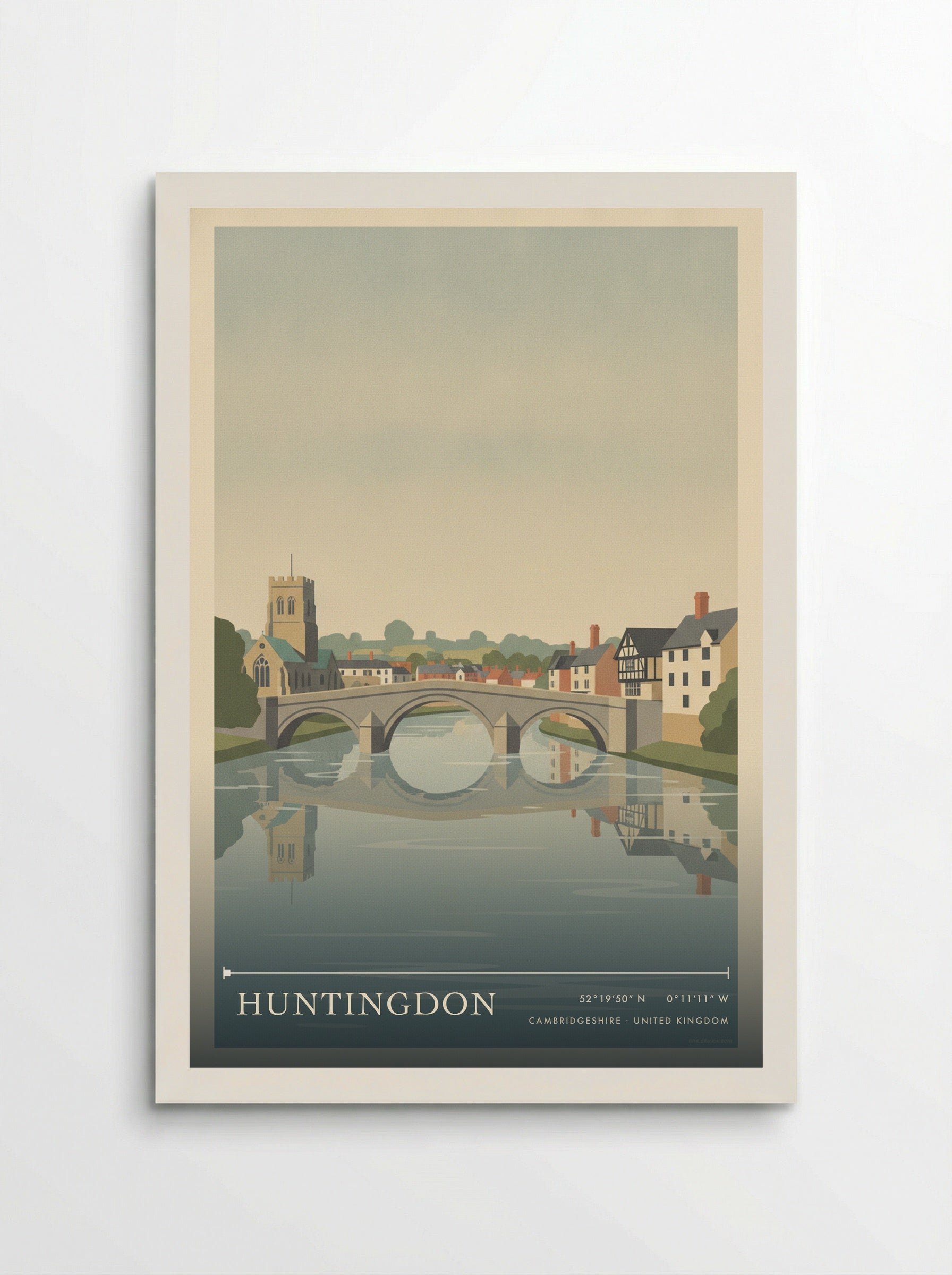 Huntingdon Cambridgeshire United Kingdom Travel Poster - Poster
