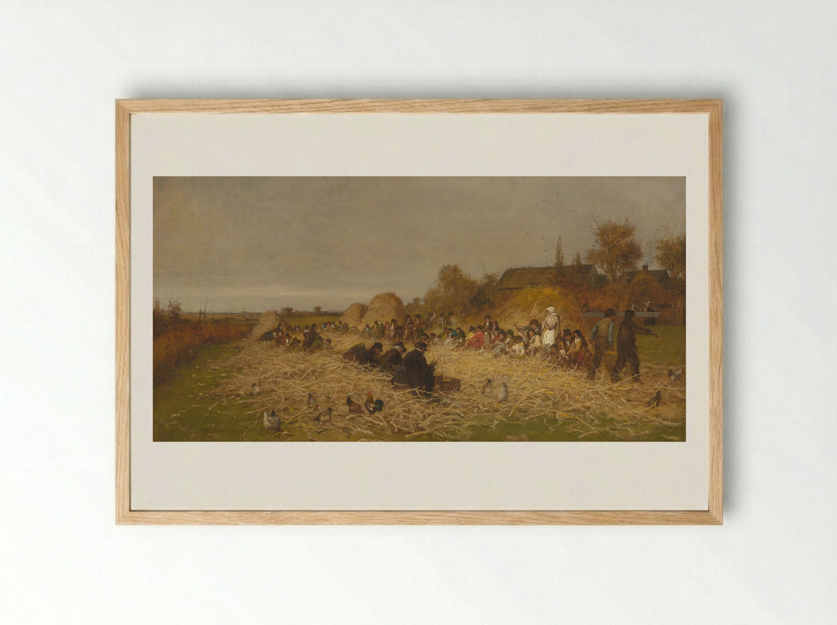 Husking Bee, Island of Nantucket - Eastman Johnson - Framed Print Wood